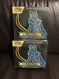 Pokemon TCG Mega Evolution Lucario Elite Trainer Box ETB New Sealed LOT OF 2 - Image 1