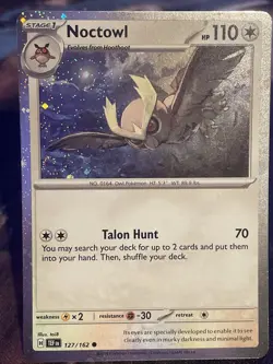 Noctowl Cosmos Holo *SWIRL* - 127/162 - Temporal Forces Pokemon 2024 - Image 2