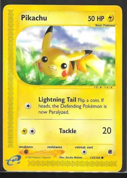 Pikachu 124/165 (Near Mint) Expedition Base Set Regular Pokemon Card - Image 1