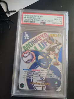 Dodgers x One Piece Monkey D Luffy Promo Card PSA 10 Gem Mint EB02-010 - Image 1