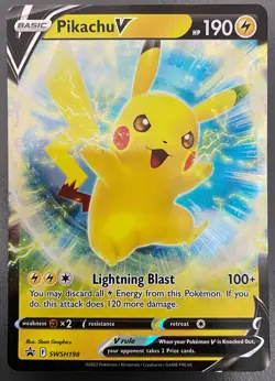 Pikachu V SWSH198 Holo Promo Sword & Shield | LP | Pokemon Trading Card TCG - Image 1