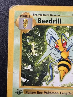 1st Edition Shadowless Beedrill 17/102 Base Set Pokemon Card Rare HP - Image 3