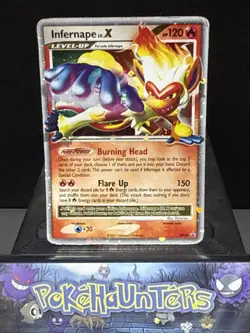 Pokemon CarId nfernal Lv.X DP10 Diamond Pearl Black Star Promo Holo Promo Played - Image 1