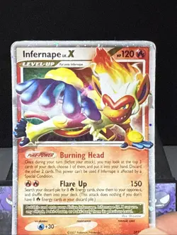 Pokemon CarId nfernal Lv.X DP10 Diamond Pearl Black Star Promo Holo Promo Played - Image 2