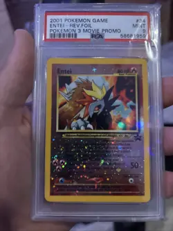 PSA 9 2001 Entei Reverse Holo #34 Pokemon TCG Movie 3 Black Star Promo Mint - Image 2