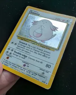 Chansey 3/102 - Base Set Holo Rare - Vintage Pokemon TCG - WOTC 1999 - MP/HP - Image 3