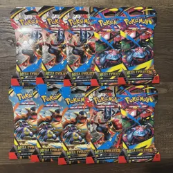 Lot of 10x Pokemon Mega Evolution Sleeved Booster Packs in hand ships fast - Image 1