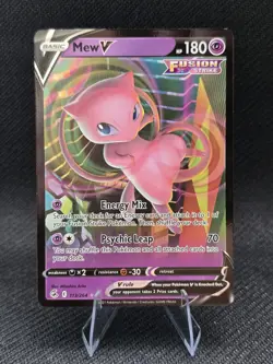Pokemon TCG SWSH: Fusion Strike Ultra Rare Mew v 113/264 Near Mint Condition - Image 1