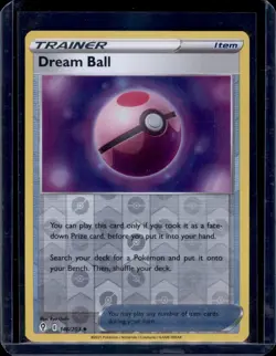 Dream Ball SWSH07: Evolving Skies Pokemon #146/203 Reverse Holo NM+ - Image 1