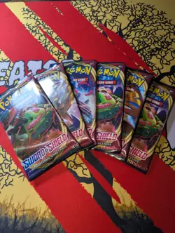 Pokemon TCG Sword and Shield Base Set Booster Pack Lot Of 6 Packs New - Image 1