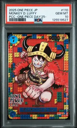 PSA 10 ONE PIECE DAY 25 Premium Card Collection Monkey D. Luffy P-110 2025 Japan - Image 1