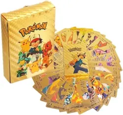 55 Pcs Gold Foil Pokemon Cards Pack - VMAX GX TCG Rare Card Lot/collectible/gift - Image 2