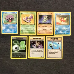 Vintage Pokemon TCG 7 Card Lot 1st Ed. French- Fossil Team,Rocket Un/Common WOTC - Image 1