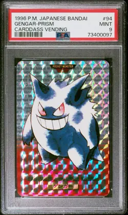 Pokemon Bandai Carddass Gengar Vending Red Japanese Prism #094 PSA 9 Mint - Image 1