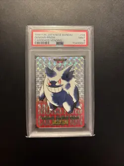 Pokemon Bandai Carddass Gengar Vending Red Japanese Prism #094 PSA 9 Mint - Image 3