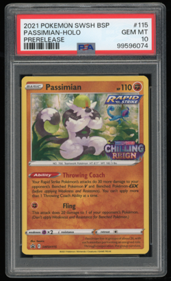 2021 POKEMON SWSH BLACK STAR PROMO SWSH115 PASSIMIAN PSA 10 **LOW POP 13** - Image 1
