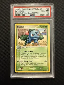 PSA 10 PRERELEASE IVYSAUR 35 EX CRYSTAL GUARDIANS 2006 POKEMON LOW POP - Image 1