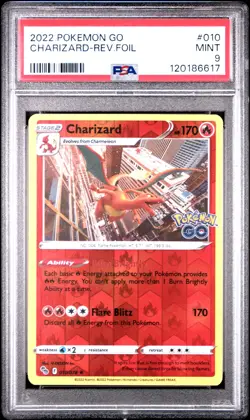 2022 POKEMON GO #010 CHARIZARD-REVERSE FOIL PSA 9 - Image 1