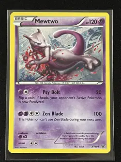 Pokemon TCGXY Mewtwo Black Star Promo Holo Card XY101 - Image 1