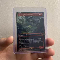 Hunting Velociraptor R Regular #4 Borderless | REX Jurassic Park | MTG LP Cond - Image 1