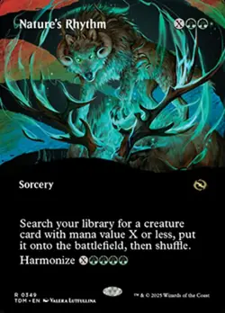 1x Nature's Rhythm ~~ Borderless - Foil NM-Mint, English Tarkir: Dragonstorm MTG - Image 1