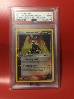2004 Pokemon EX Team Magma vs Aqua Magma's Houndoom Holo Rare #10/95 PSA 9 - Image 1