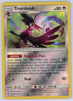 Pokemon TCG Trumbeak Sun & Moon Lost Thunder 165/214 Reverse Holo Uncommon - Image 1