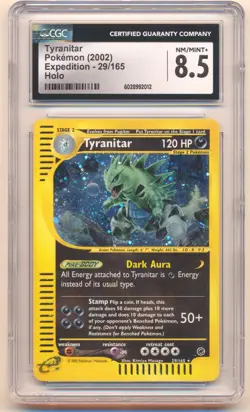 2002 POKEMON EXPEDITION TYRANITAR HOLO #29/165 CGC 8.5 - Image 1