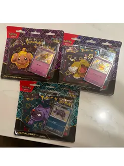 Pokemon TCG Paldean Fates Tech Sticker Trio Fidough Maschiff Greavard Sealed 3 - Image 1