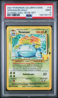2021 POKEMON CELEBRATIONS CLASSIC COLL #15 VENUSAUR-HOLO PSA 9 - Image 1