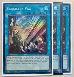 Yugioh! 3x Exosister Pax RA02-EN066 Secret Rare 1st Ed NM - Image 1