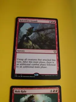 Mob Rule & Relentless Assault. Red rares VOC & CMR MTG 2 Card. - Image 4
