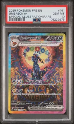 2025 POKEMON PRE EN-PRISMATIC EVOLUTIONS #161 UMBREON EX PSA 10 - Image 1