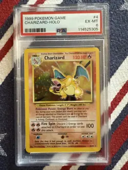1999 Pokemon TCG Charizard Base Set Holo Rare PSA Graded 6 - Image 1