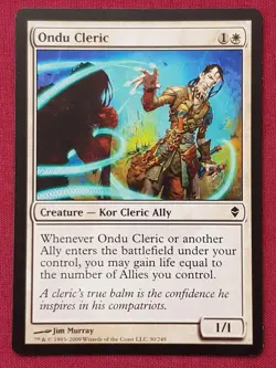 Magic The Gathering ZENDIKAR ONDU CLERIC white card MTG - Image 1