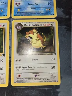 4-Card Team Rocket Set Pokemon Lot, Eevee, Psyduck, Golduck, Dark Raticate - Image 2