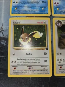 4-Card Team Rocket Set Pokemon Lot, Eevee, Psyduck, Golduck, Dark Raticate - Image 3