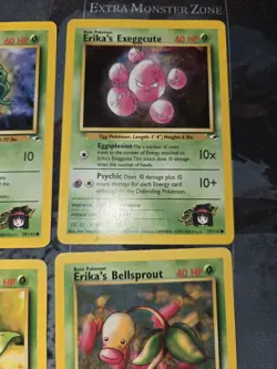 4-Card Erika's Gym Heroes Pokemon Lot, Tangela, Exeggcute, Bellsprout - Image 2