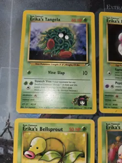4-Card Erika's Gym Heroes Pokemon Lot, Tangela, Exeggcute, Bellsprout - Image 3