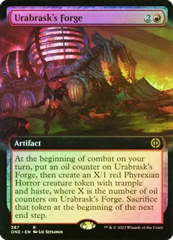 MTG FOIL Urabrask's Forge Extended Art - Phyrexia: All Will Be One #387 - Image 1