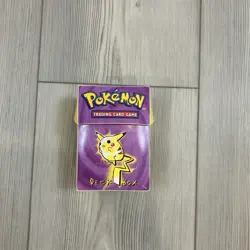 1999 Vintage Pokemon Deck Box Pikachu & Mewtwo ZAP Empty Deck Box Only - Used - Image 1