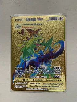 Pokemon 10000point Metal Cards TCG Arceus VMAX Golden Pokemon Gifts Kids,New - Image 1