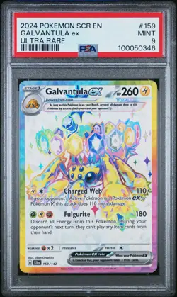 LUCKY PSA 9 Galvantula EX 159/142 POKEMON SV: Stellar Crown ::RAINBOW:: - Image 1