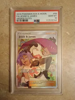Jesse And James Full Art Trainer Card 68/68 Hidden Fates PSA 10 GEM MINT 10 - Image 1