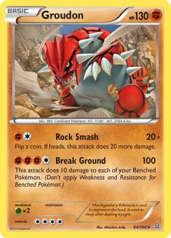 Groudon 84/160 Cracked Ice Holo Primal Clash Pokemon Card NM - Image 1