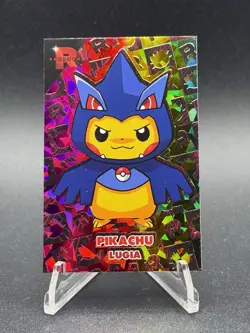 Pikachu Poncho FULL SET - Team Rocket Database - Rainbow Cracked Ice Holo 9 Card - Image 4