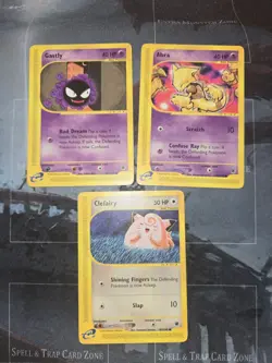 Expedition Base Set 3 Card Lot Gastly, Abra, Clefairy E-Series Pokemon - Image 1
