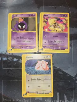 Expedition Base Set 3 Card Lot Gastly, Abra, Clefairy E-Series Pokemon - Image 3
