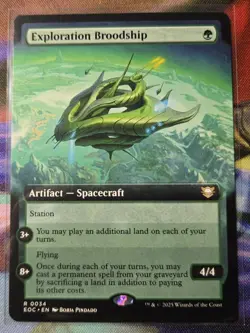 Exploration Broodship (Extended Art) - EOC Rare NM Magic The Gathering - EOE - Image 1