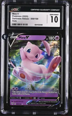 2020 Pokemon Darkness Ablaze Mew V Ultra Rare 069/189 #069 CGC 10 - Image 1
